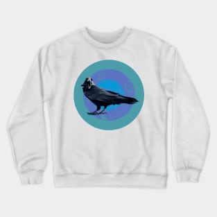 Halftone retro design Raven Crewneck Sweatshirt